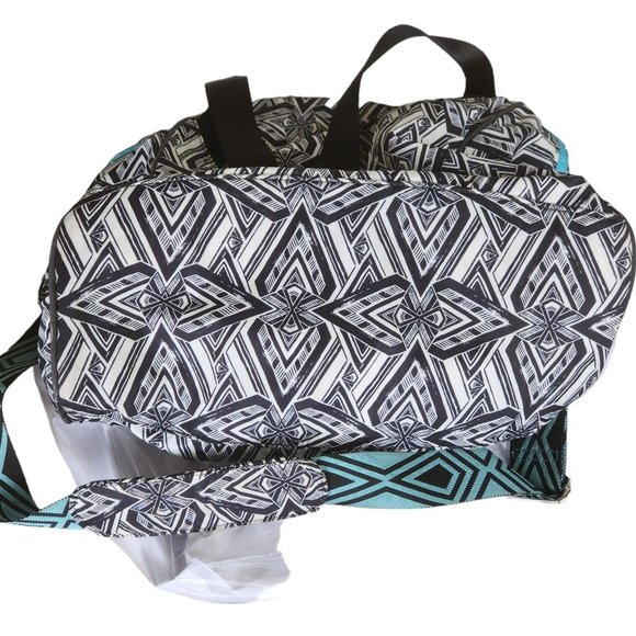 Ivivva Lululemon Black White Turquoise Geometric Design Tote Bag Weekender - Picture 12 of 12